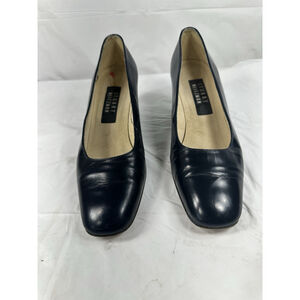Stuart Weitzman NAVY SIZE 6.5 M SPAIN vintage all leather luxury